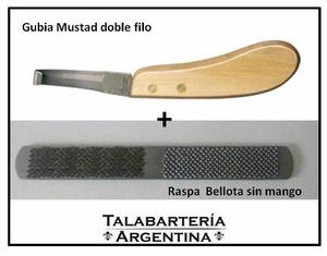 Kit Gubia Mustad + Raspa Bellota S/ Mango