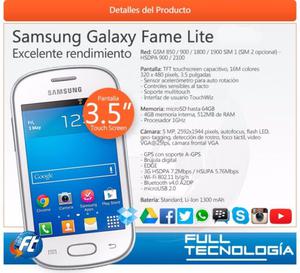 Samsung Galaxy Fame Libre Con Accesorios $ 
