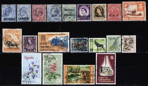 22)- inglaterra - colonias y dependencias - 20 sellos usados