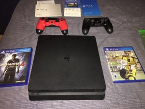 Play Station 4 slim 500 GB+ fifa17 + Uncharted 4 +2
