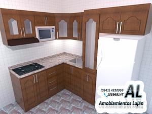 Amoblamientos de cocina, modelo madera natural