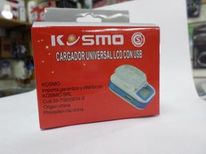 Cargador Universal Baterías Kosmo Lcd Y Usb Local A La