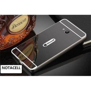 Marco Metalico Aluminio Espejado Nokia Lumia 640 Negro