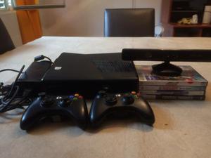 Xbox 360 Slim Chipeada | Kinect 2 Joysticks 4 Juegos