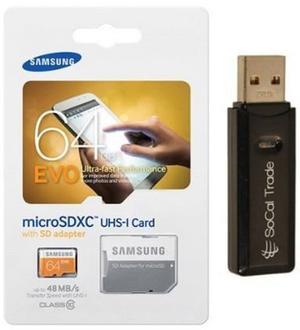 Memoria Samsung 64gb Evo Micro Sd Xc 48mb Clase 10 C/adaptad