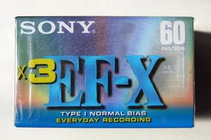 cassette audio sony ef-x 60 min pack x3 (nuevo-sellado)