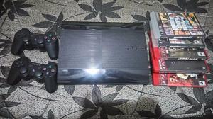 playstation 3 con 2 joystick y 5 juegos