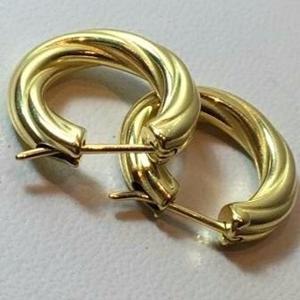 Aros Argollas De Oro 18 K. 17 Mm. Diametro