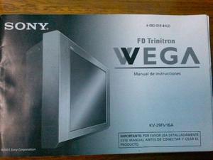 Manual de usuario tv Sony wega kv-29fv16A