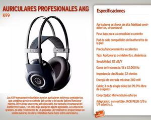 Auricular Profesional Grabación Estudio Akg K99