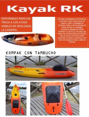Kayak Rk Kompak Con Tambucho - Ideal Para Pesca