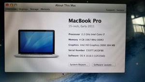 MacBook Pro 15,4" i7 2,2ghz 4gb 500gn