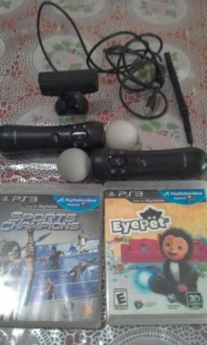 Oferta! Kit Move Ps3 2 Mandos + Camara + Juegos