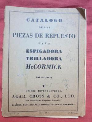 Catálogo Piezas De Repuesto Espigadora Trilladora Mc