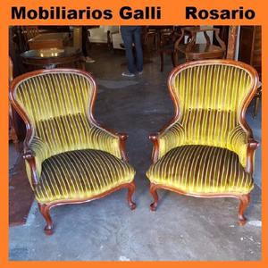 Par 2 Sillones Colonial Inglés Impecables! VARIAS CUOAS SIN