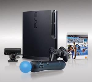 Playstation Play Ps3 Slim 160 Gb Kit Move + 3 Juegos Pes