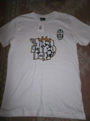 Remera Juventus Forza Bianco Neri 100% algodon Talles M y XL