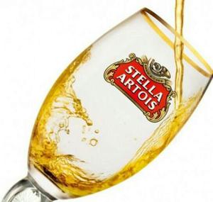 Vendo Seis 6 Copas Stella Artois Borde Dorado