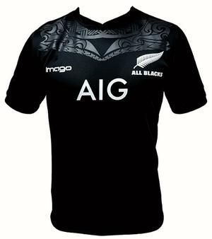 All Black Camiseta Negra De Rugby 