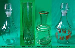 Antigüedades Botellones Y Vaso De Cristal