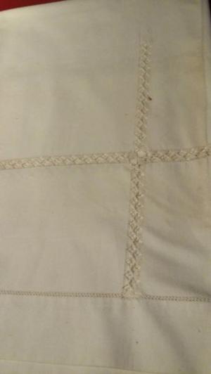 Antiguas fundas y sabanas de algodón 1 y 2 plazas bordadas