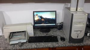 Pc completa con monitor lcd 17", impresora hp