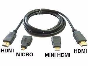 Cable Hdmi 3 En 1 Adaptadores Micro Y Mini Hdmi - La Plata