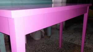 Mesa De Apoyo - Pintada A Fuego - Fucsia