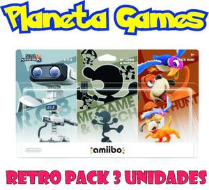 Amiibo Retro Pack Incluye R.O.B. + Mr Game & Watch + Duck