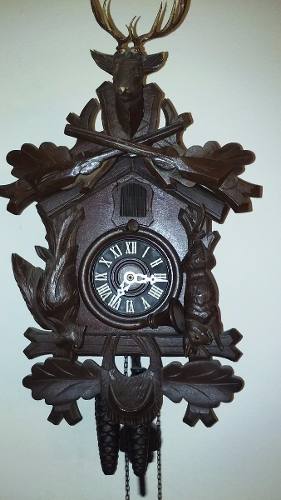 Antiguo Reloj Cucú Germany Modelo Cazador Funcionando