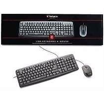 KIT TECLADO + MOUSE USB NEGRO  - VERBATIM