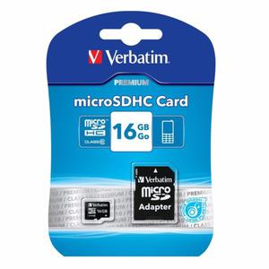 MICRO SD 16GB MAS ADAPTADOR CLASE 10 - VERBATIM