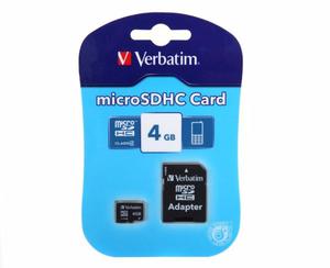 MICRO SD 4GB MAS ADAPTADOR CLASE 4 - VERBATIM