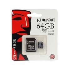 Memoria Micro Sd 64gb Con Adaptador Sd Clase 10 Kingston !!!