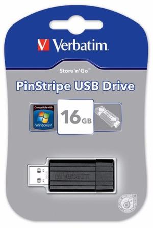 PENDRIVE 16GB PINSTRIPE NEGRO - VERBATIM