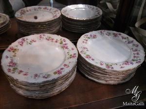 Antiguo Juego De 16 Platos Playos Porcelana Limoges. Cód.: