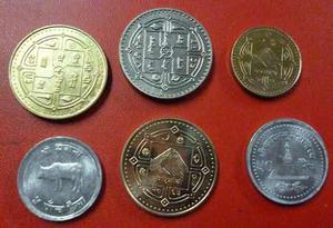 Nepal Set X 6 Monedas Unc Animales Y Monumentos