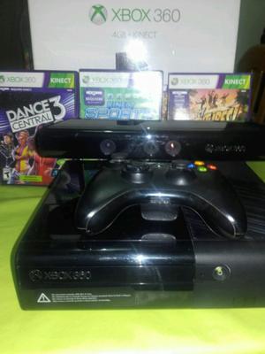 XbXbox 360 + kinet 4gb, 3 juegos y 1 jostick