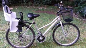 Bicicleta greenline Rod. velocidad, con silla de bebe