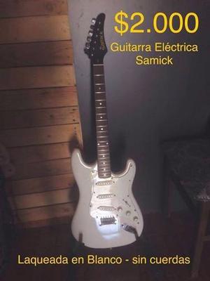 Guitarra Electrica Samick Stratocaster Blanca Laqueada