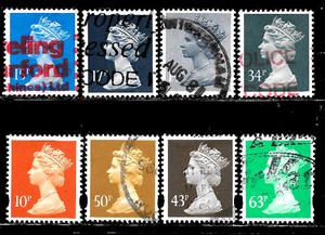 260)- inglaterra - 8 sellos usados -