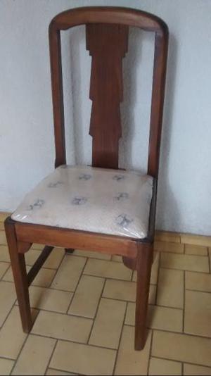 6 sillas roble tapizadas en jacard