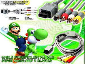 Cable Doble Salida Audio Video +svideo 480p Wii Wiiu Rosario