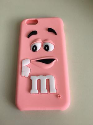 Funda de silicona color rosa para iphone 6/6s de m&m. Nueva.