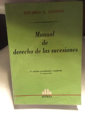 Manual De Derecho De Las Sucesiones - Zannoni, Eduardo