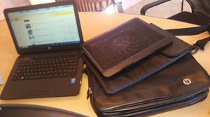 Notebook HP 14-r218TV Nueva, bolso, funda y base cooler