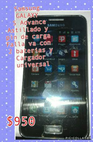 Samsung S Advance Libre astillado no anda