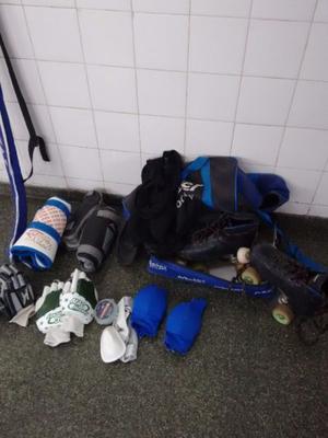 Patines hockey con bolso y accesorios