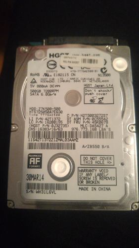 Disco Hhdd Para Notebook 500 Gb Sata  Rpm Hgst