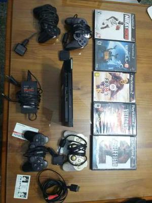 Ps2 Exelente Estado +20 Juegos + 4 Joistycks +memory Card 64